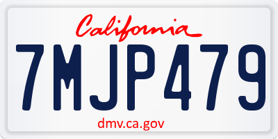 CA license plate 7MJP479