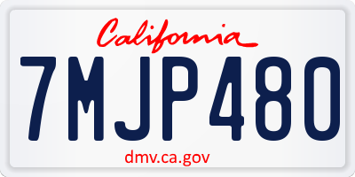 CA license plate 7MJP480