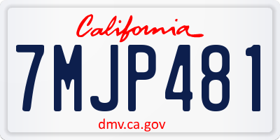 CA license plate 7MJP481