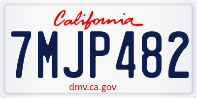 CA license plate 7MJP482