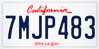 CA license plate 7MJP483