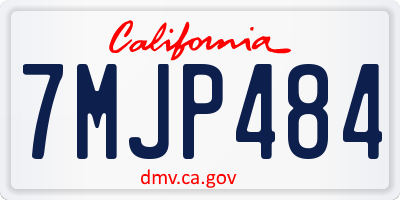 CA license plate 7MJP484