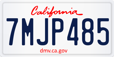 CA license plate 7MJP485