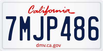 CA license plate 7MJP486