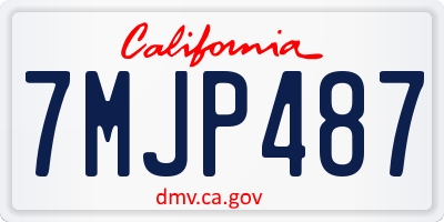 CA license plate 7MJP487