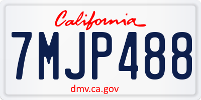 CA license plate 7MJP488