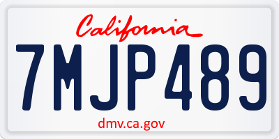 CA license plate 7MJP489