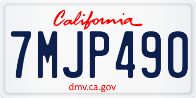 CA license plate 7MJP490