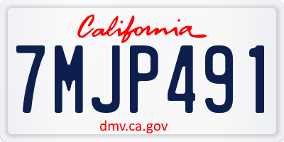 CA license plate 7MJP491