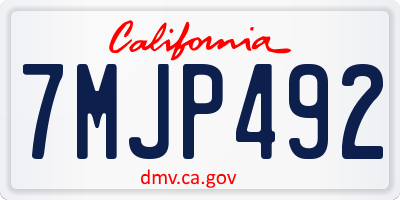 CA license plate 7MJP492