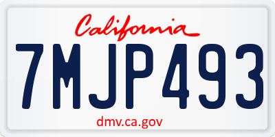 CA license plate 7MJP493