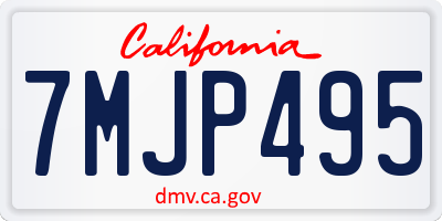 CA license plate 7MJP495