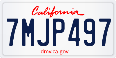 CA license plate 7MJP497