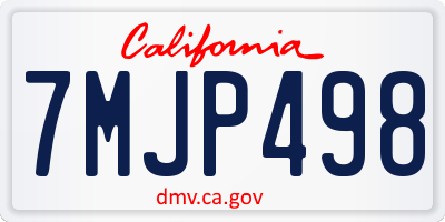 CA license plate 7MJP498