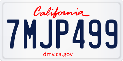 CA license plate 7MJP499