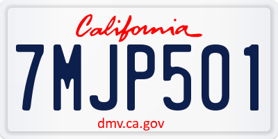 CA license plate 7MJP501