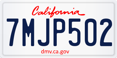 CA license plate 7MJP502