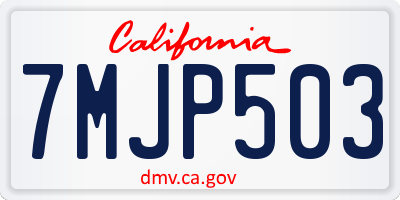 CA license plate 7MJP503