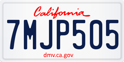 CA license plate 7MJP505