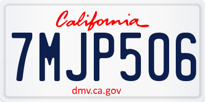 CA license plate 7MJP506