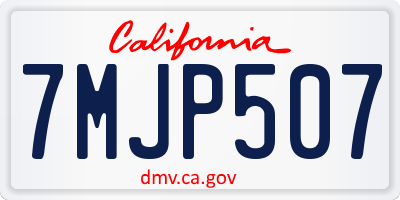 CA license plate 7MJP507