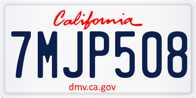 CA license plate 7MJP508