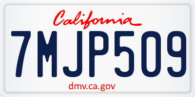 CA license plate 7MJP509