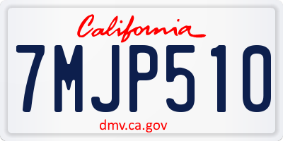 CA license plate 7MJP510