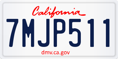 CA license plate 7MJP511