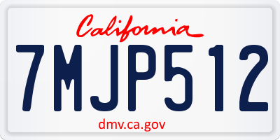 CA license plate 7MJP512