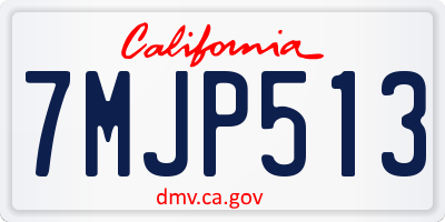 CA license plate 7MJP513