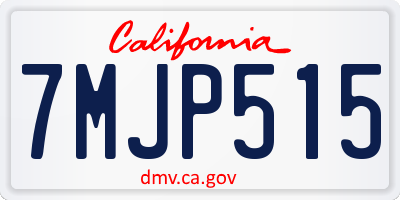 CA license plate 7MJP515