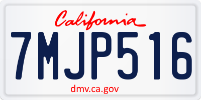 CA license plate 7MJP516