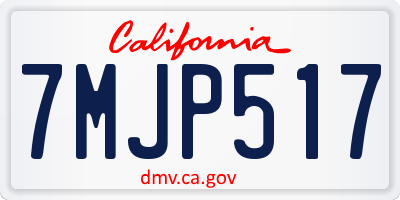 CA license plate 7MJP517