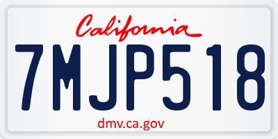 CA license plate 7MJP518