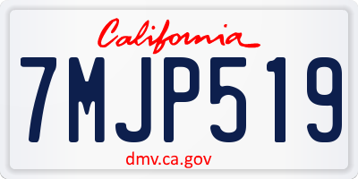 CA license plate 7MJP519