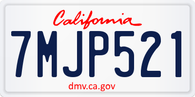 CA license plate 7MJP521