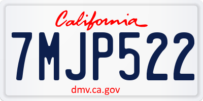 CA license plate 7MJP522