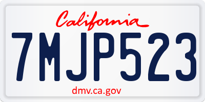 CA license plate 7MJP523