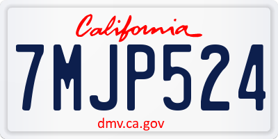 CA license plate 7MJP524