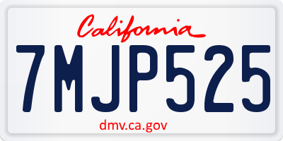 CA license plate 7MJP525