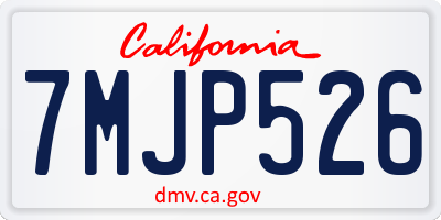 CA license plate 7MJP526