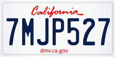 CA license plate 7MJP527