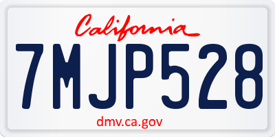 CA license plate 7MJP528