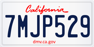 CA license plate 7MJP529