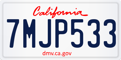 CA license plate 7MJP533