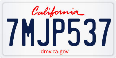 CA license plate 7MJP537