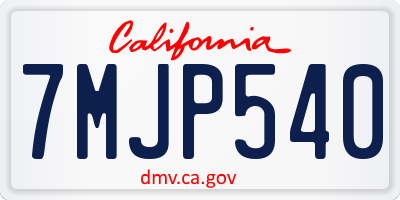 CA license plate 7MJP540