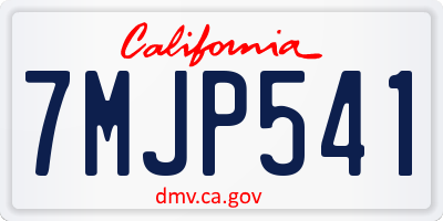 CA license plate 7MJP541