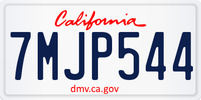 CA license plate 7MJP544